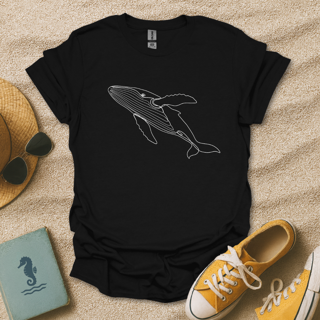 Whale Line Art T-Shirt