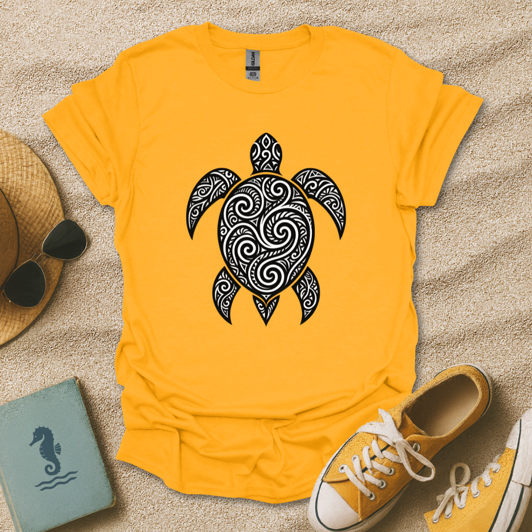 Tribal Swirl Turtle T-Shirt