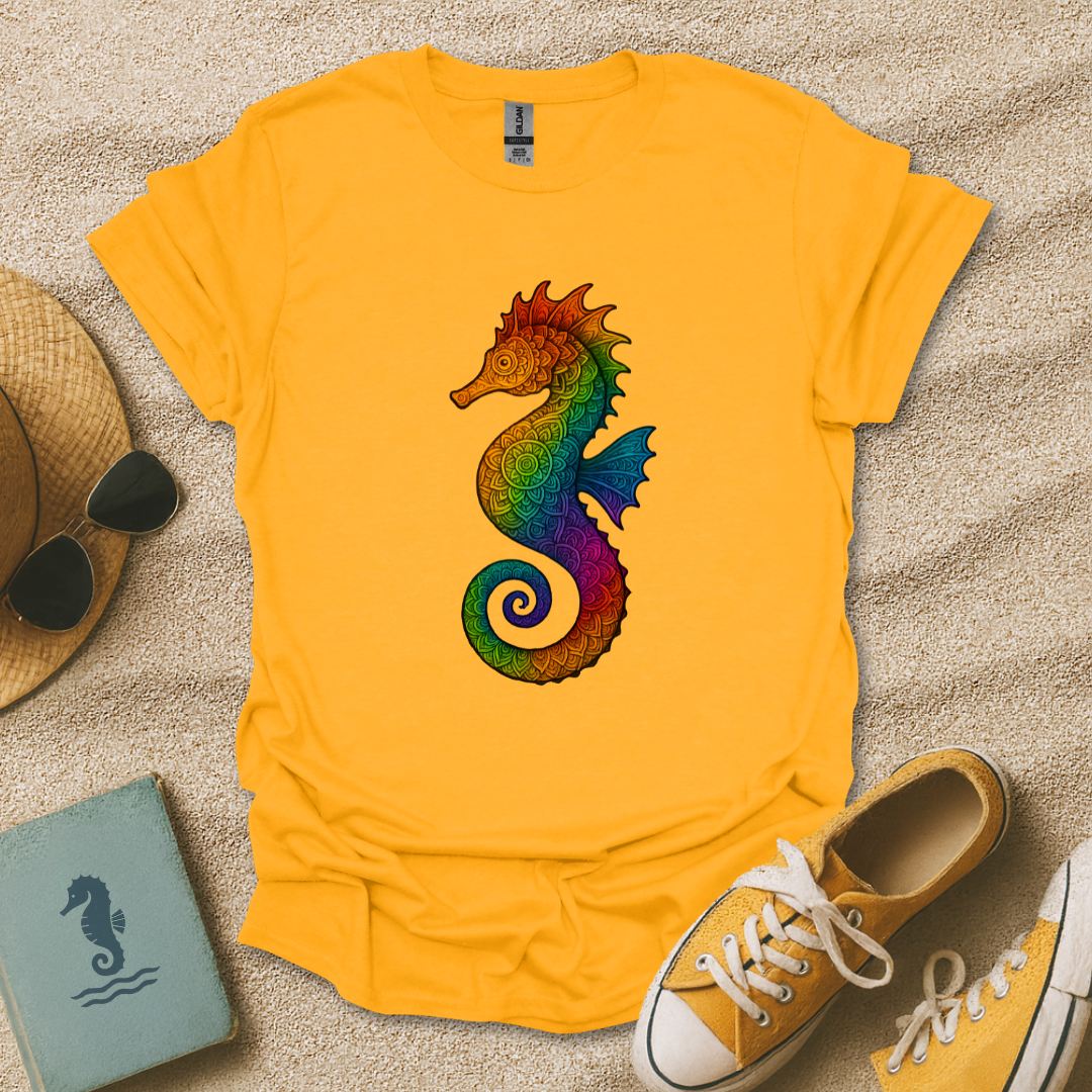 Rainbow Mandala Seahorse T-Shirt
