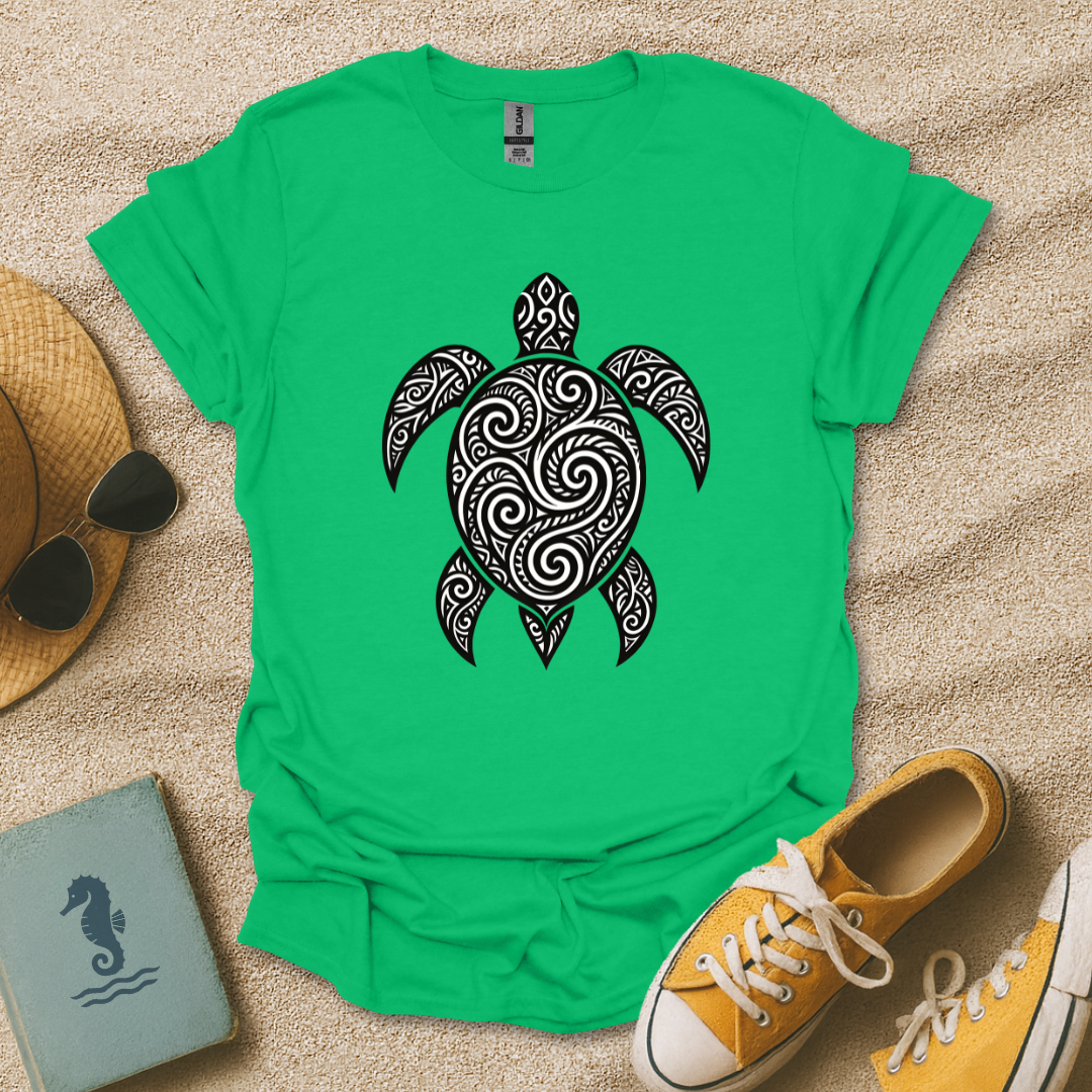 Tribal Swirl Turtle T-Shirt