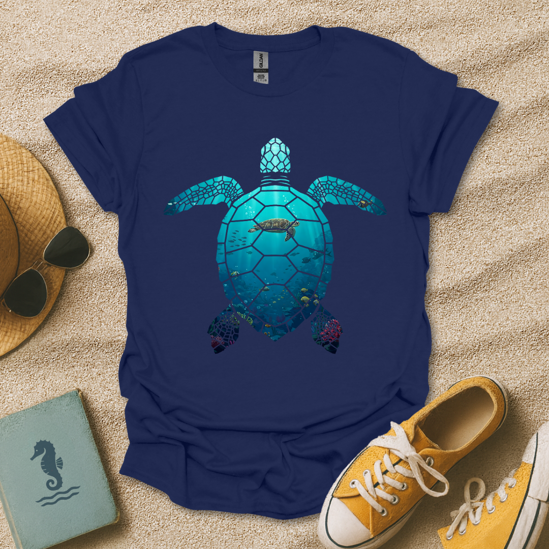 Underwater Turtle Silhouette T-Shirt