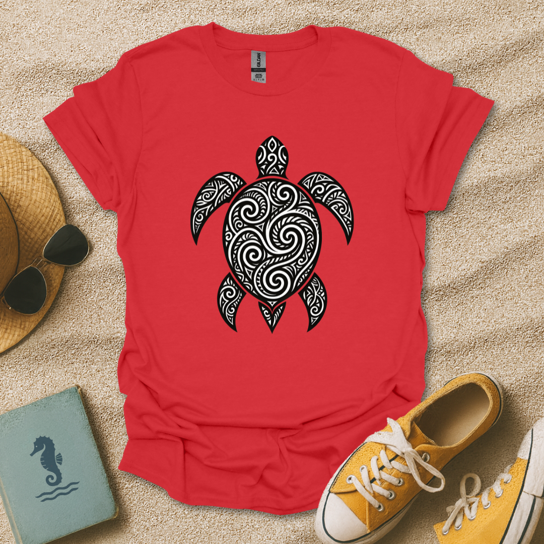 Tribal Swirl Turtle T-Shirt