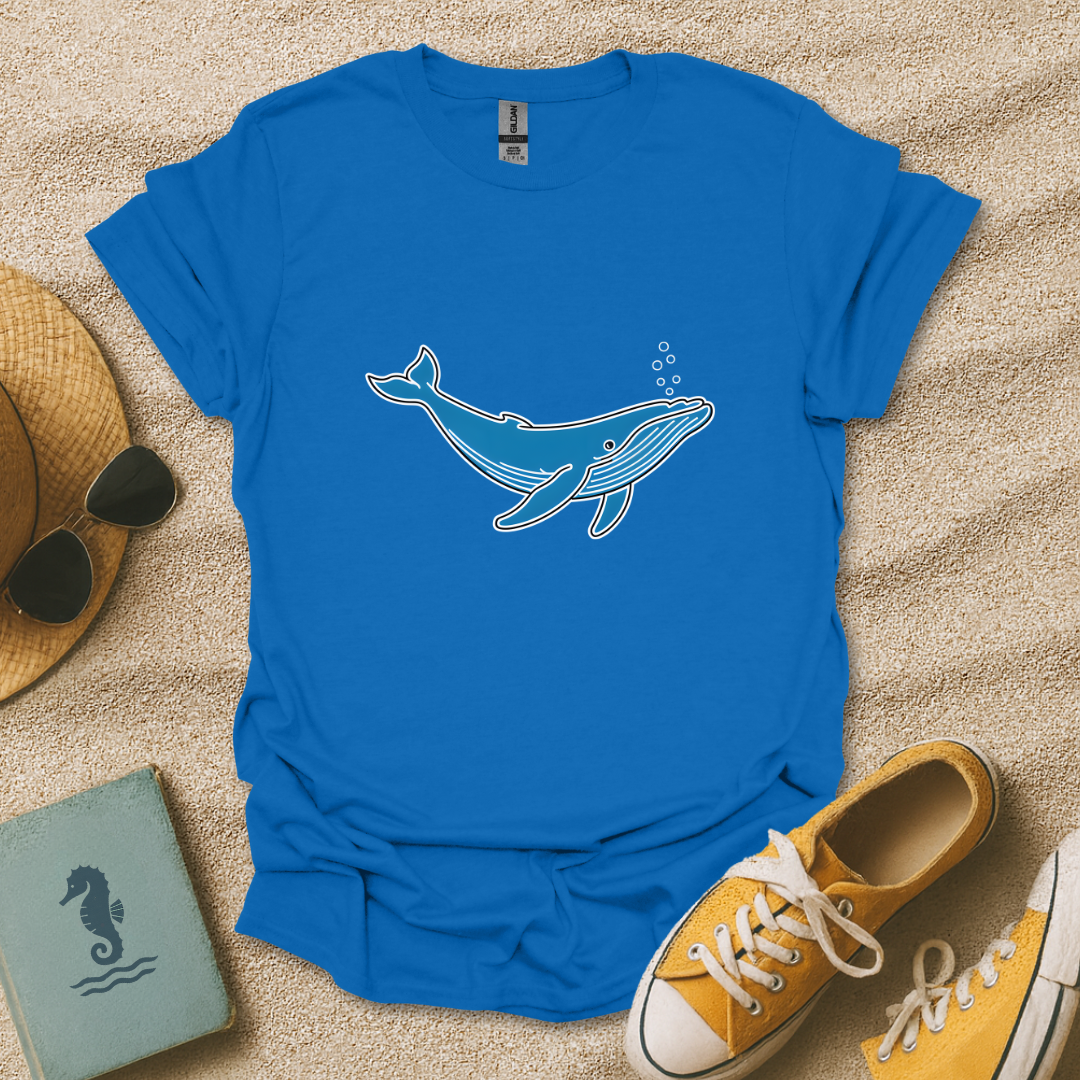 Minimalist Blue Whale T-Shirt