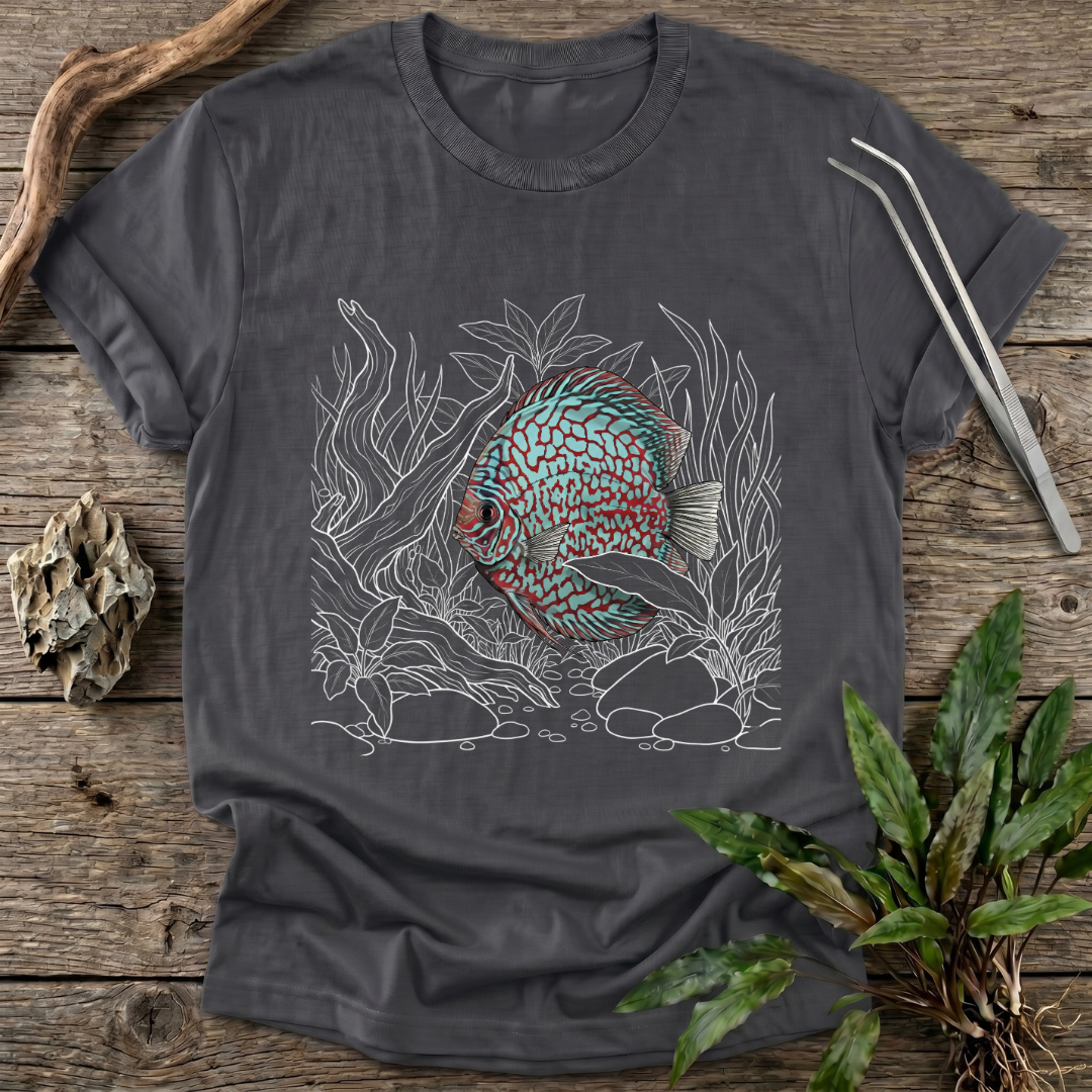 Red Checkerboard Turquoise Discus T-Shirt