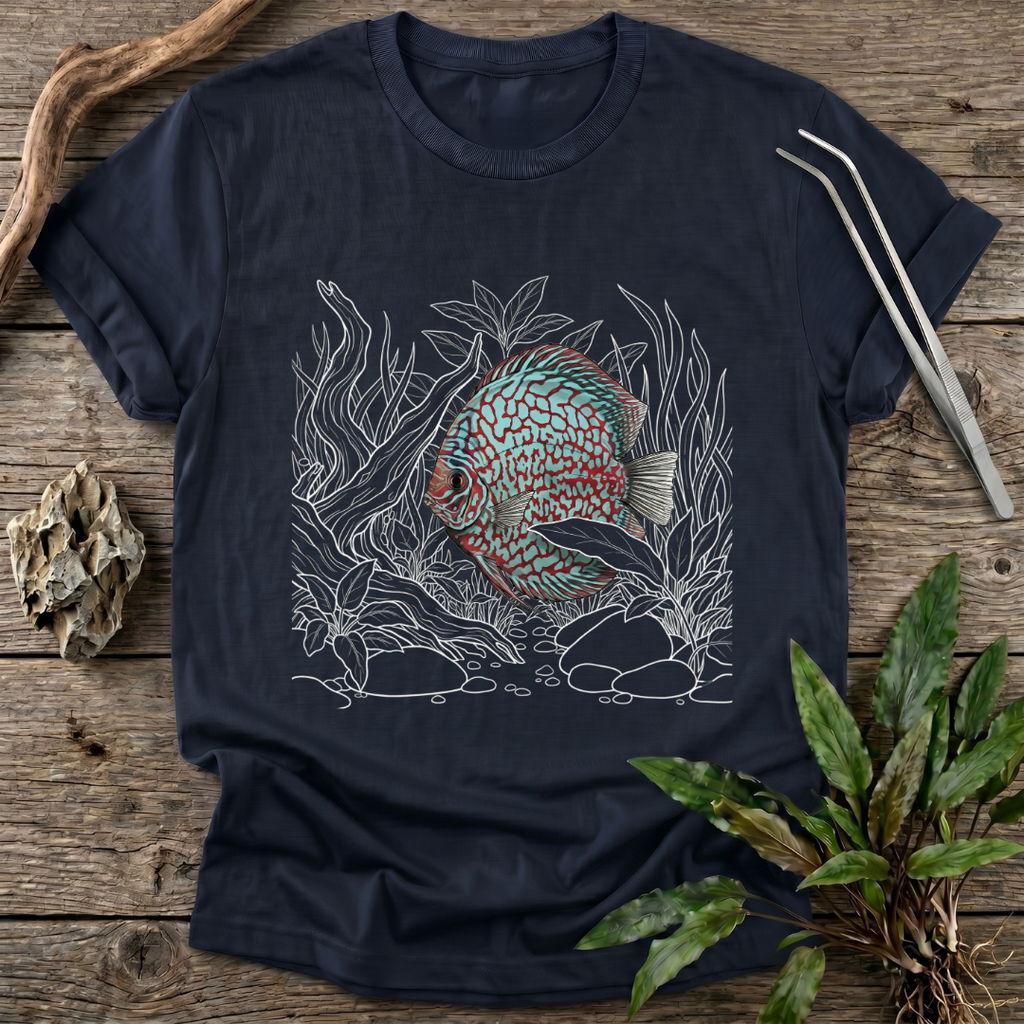 Red Checkerboard Turquoise Discus T-Shirt