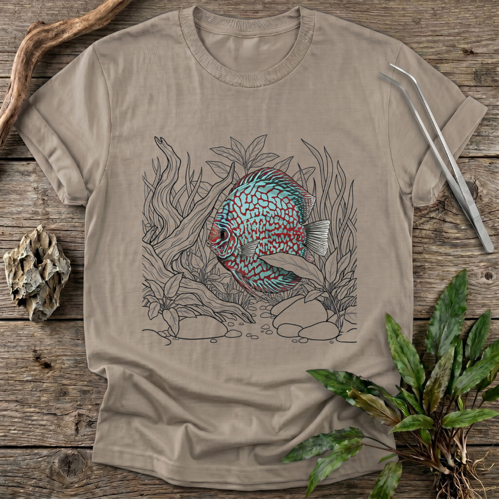 Red Checkerboard Turquoise Discus T-Shirt