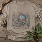 Red Checkerboard Turquoise Discus T-Shirt