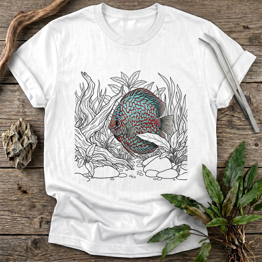 Red Checkerboard Turquoise Discus T-Shirt
