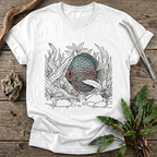 Red Checkerboard Turquoise Discus T-Shirt