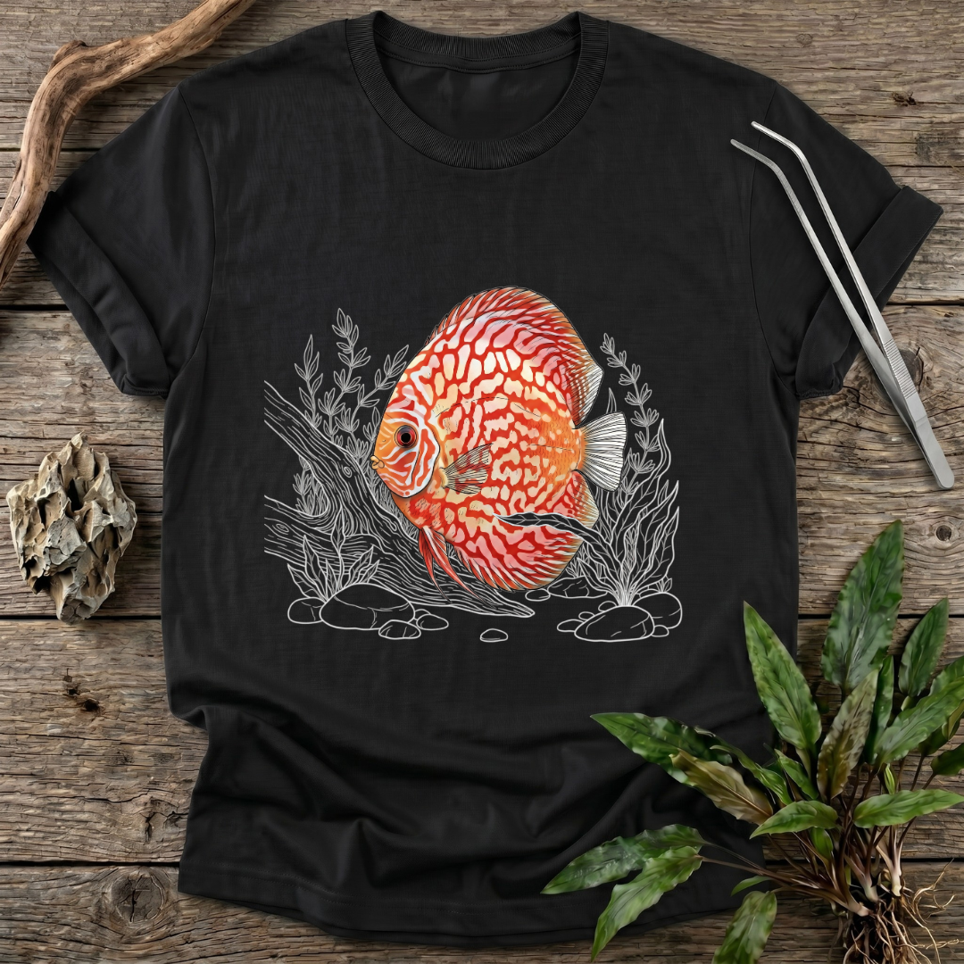 Red Pigeon Checkerboard Discus T-Shirt