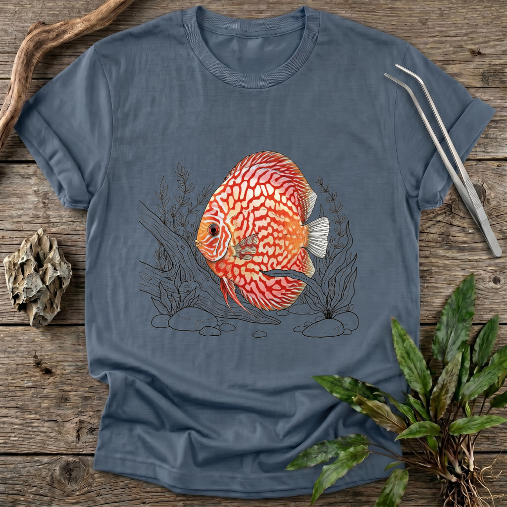 Red Pigeon Checkerboard Discus T-Shirt
