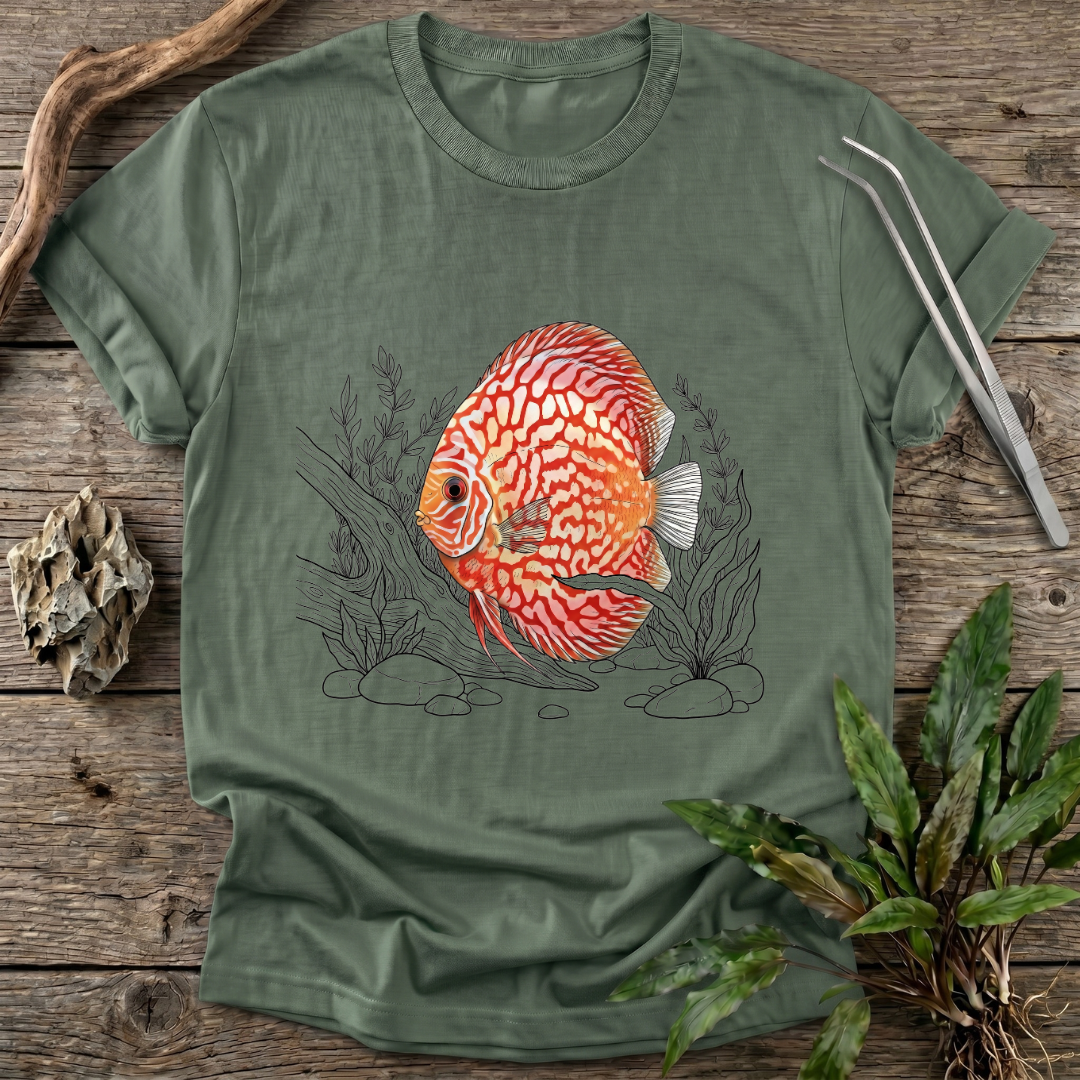 Red Pigeon Checkerboard Discus T-Shirt