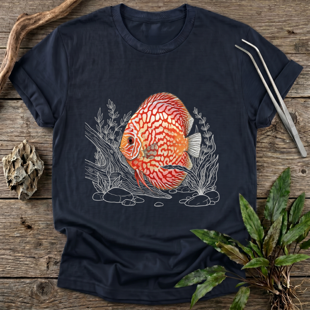 Red Pigeon Checkerboard Discus T-Shirt