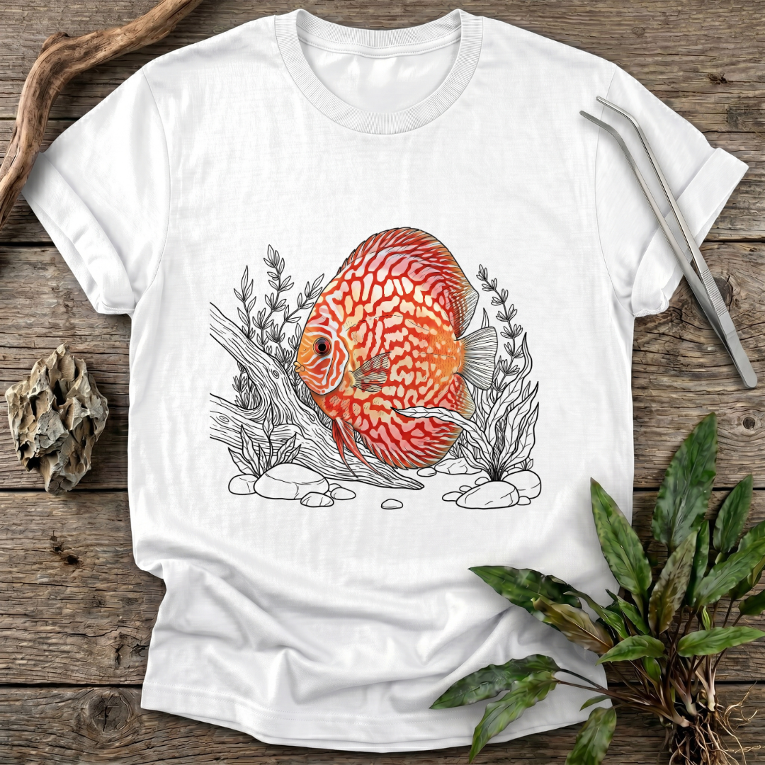 Red Pigeon Checkerboard Discus T-Shirt