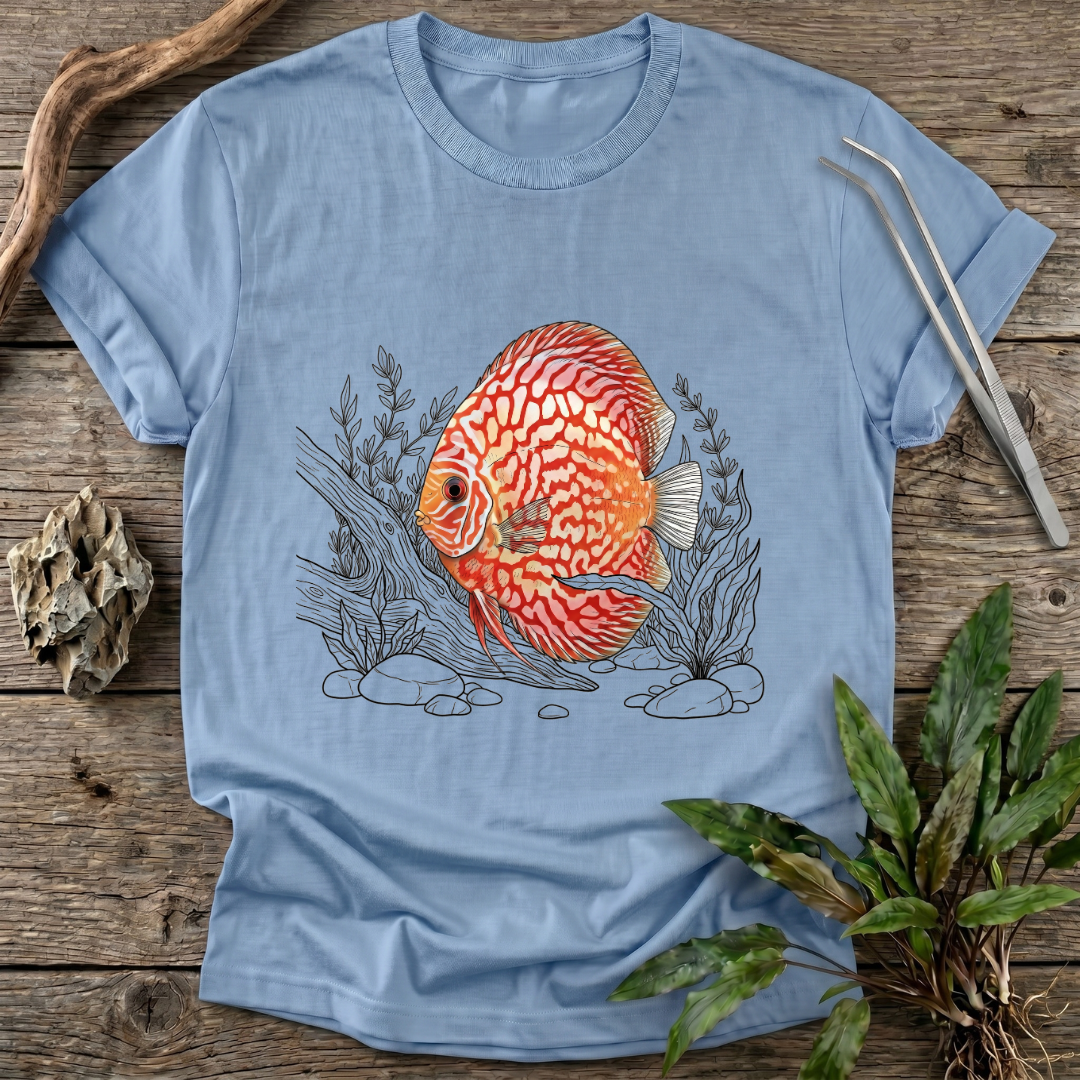 Red Pigeon Checkerboard Discus T-Shirt