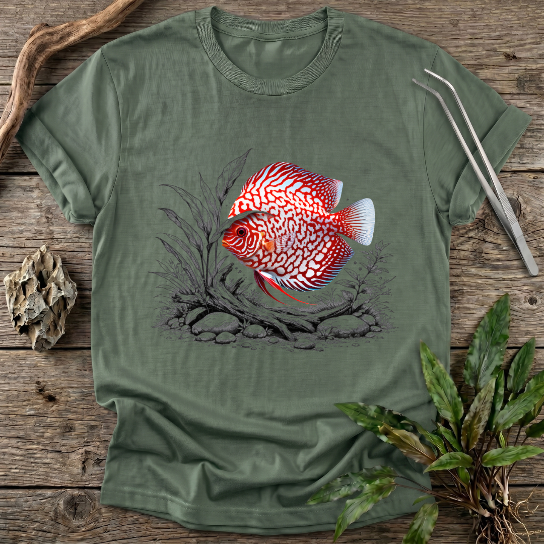Checkerboard Pigeon Blood Discus T-Shirt