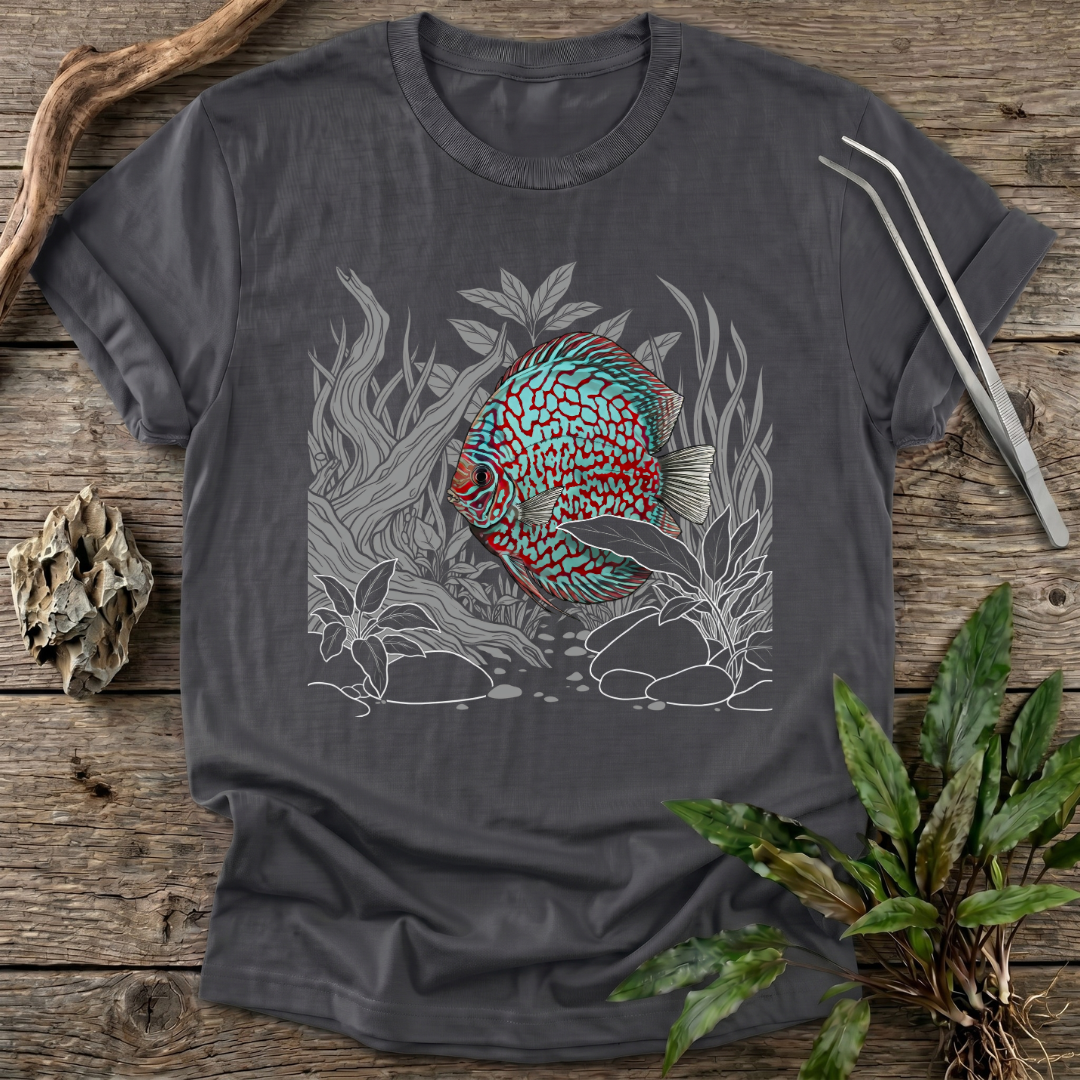 Red Checkerboard Turquoise Discus T-Shirt
