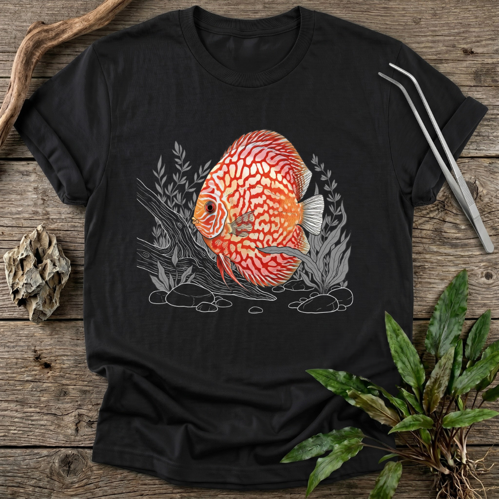 Red Pigeon Checkerboard Discus T-Shirt