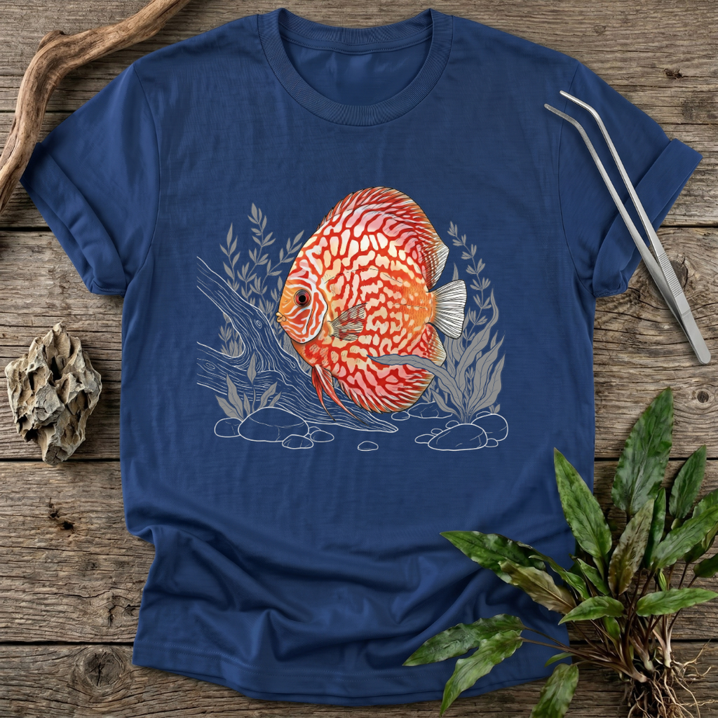 Red Pigeon Checkerboard Discus T-Shirt