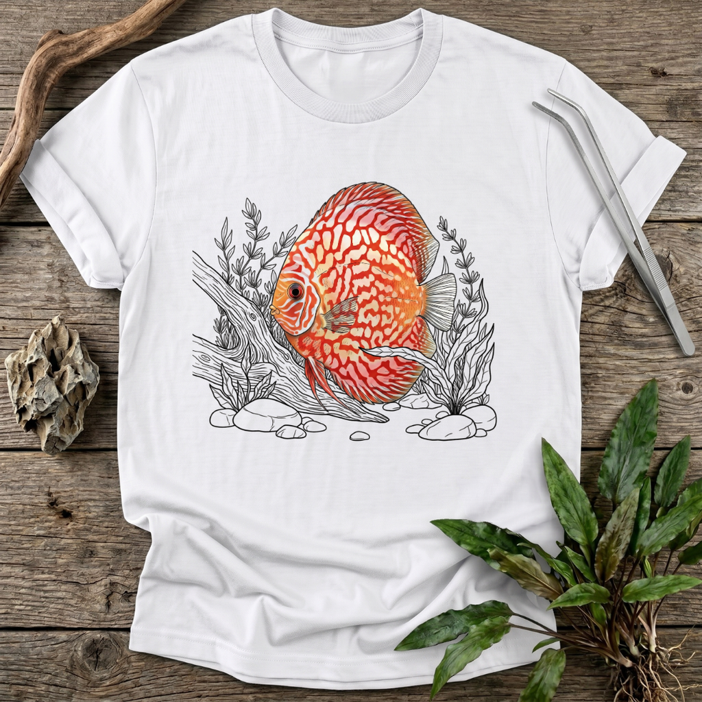 Red Pigeon Checkerboard Discus T-Shirt