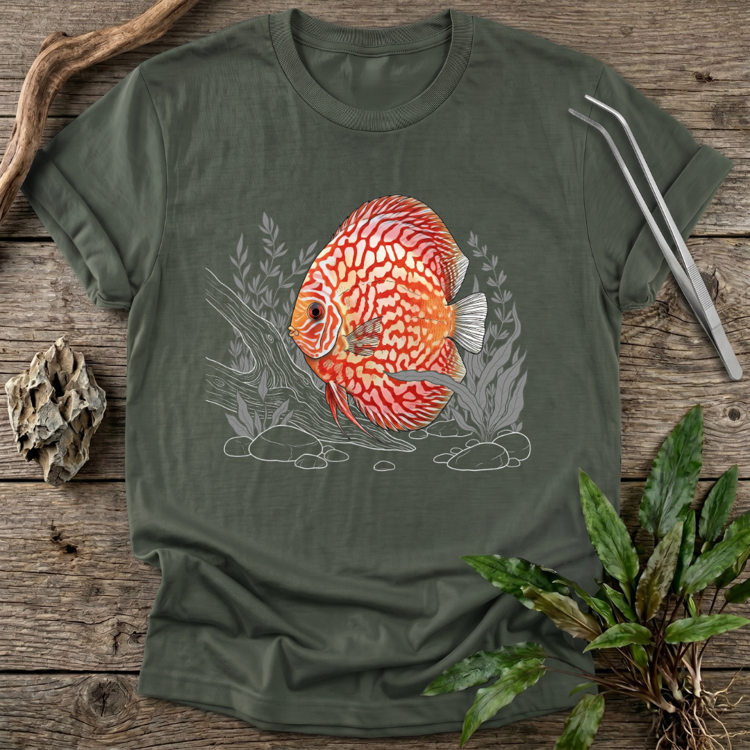 Red Pigeon Checkerboard Discus T-Shirt