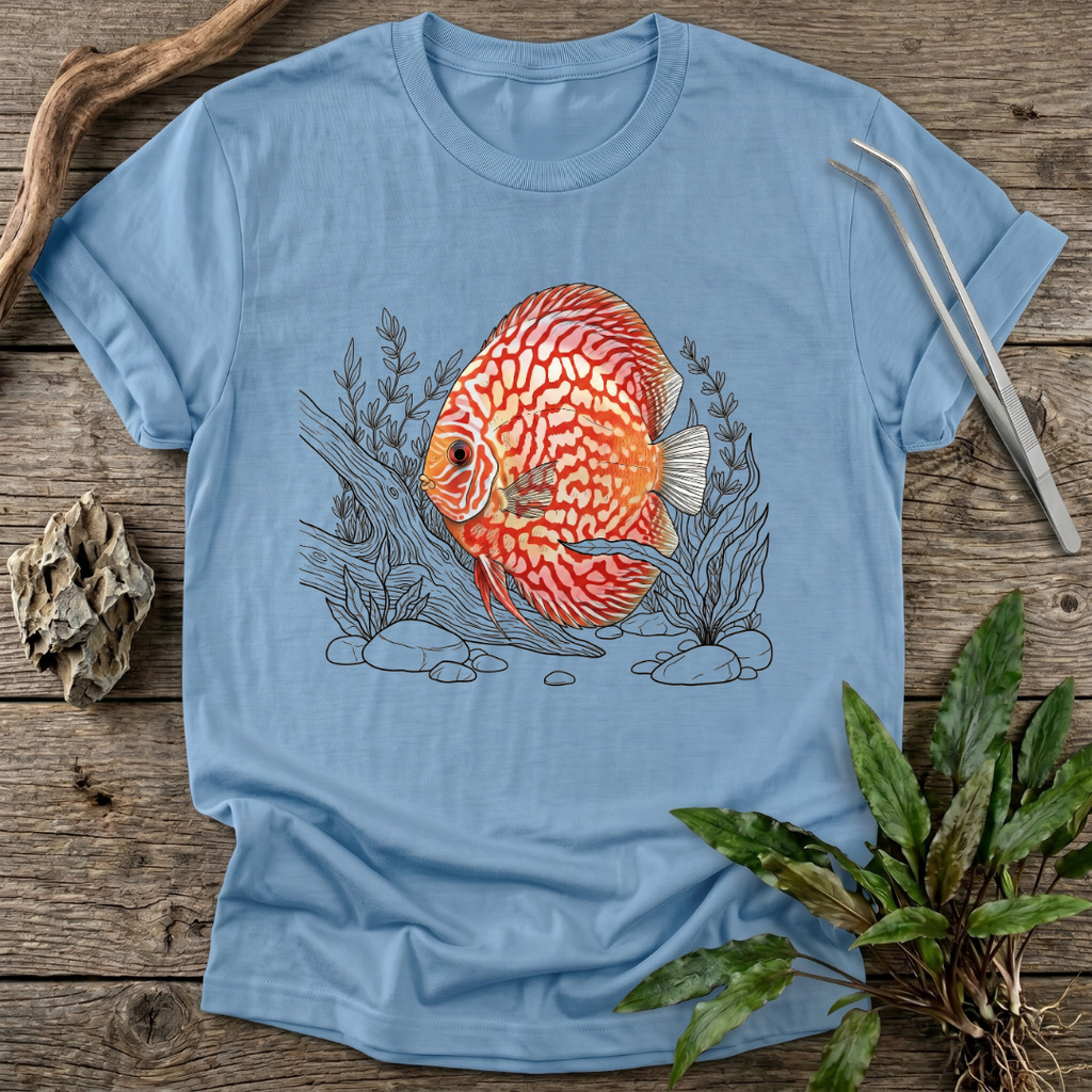 Red Pigeon Checkerboard Discus T-Shirt
