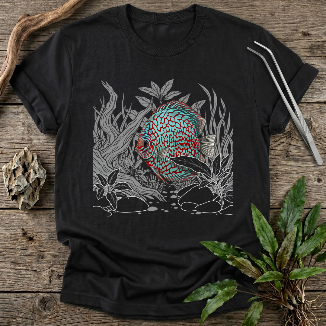 Red Checkerboard Turquoise Discus T-Shirt