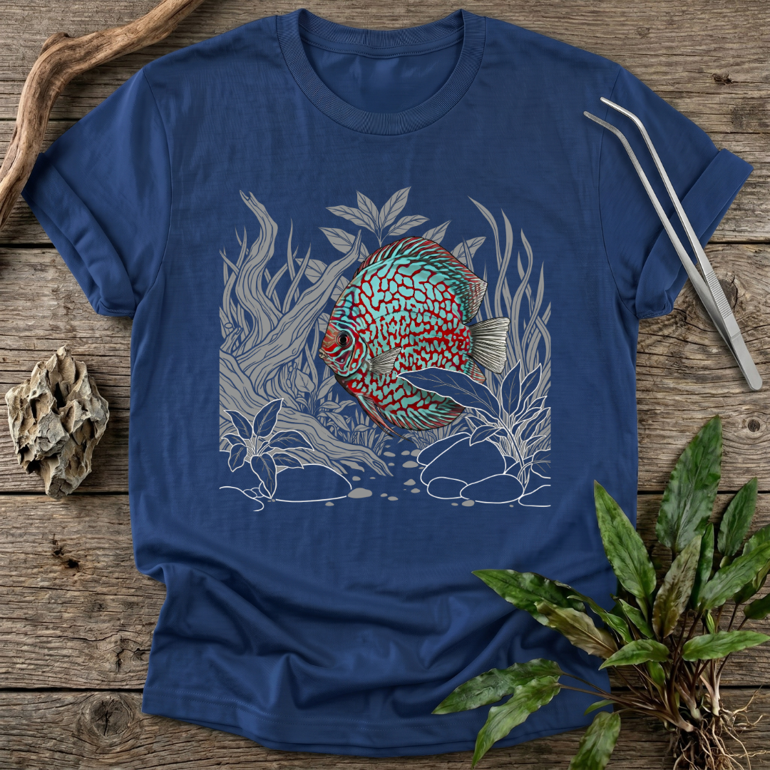 Red Checkerboard Turquoise Discus T-Shirt