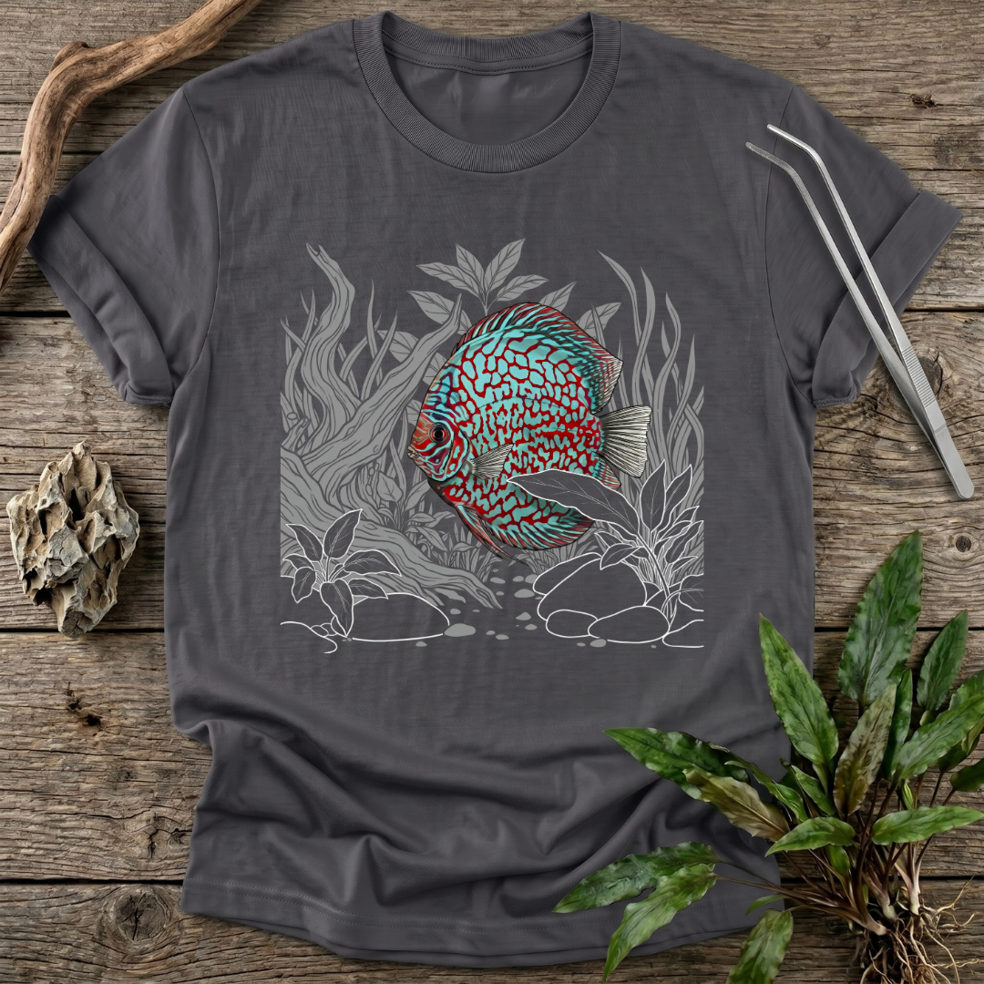 Red Checkerboard Turquoise Discus T-Shirt
