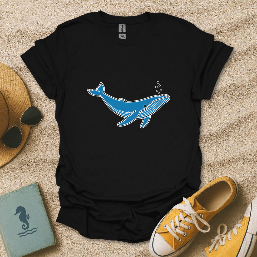 Minimalist Blue Whale T-Shirt