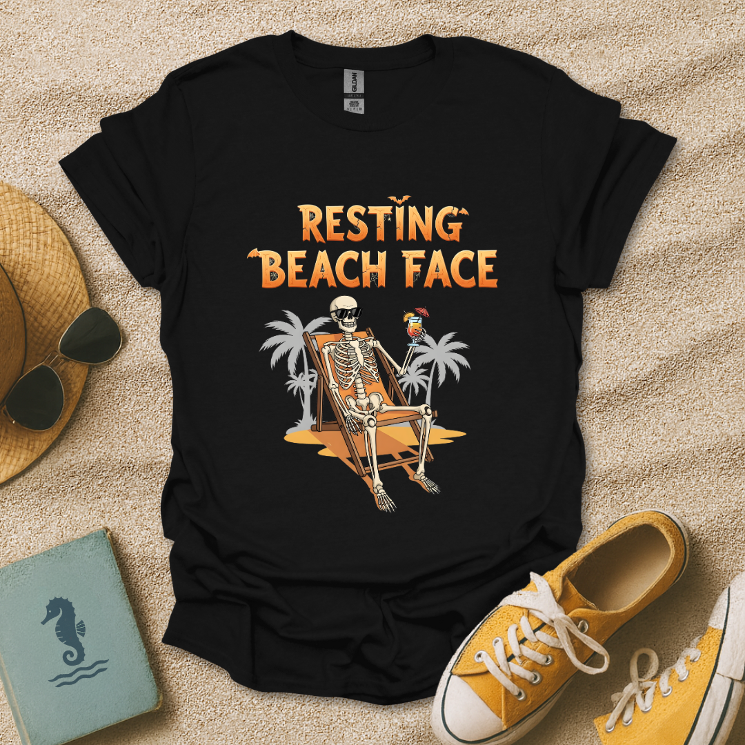 Resting Beach Face Skeleton T-Shirt
