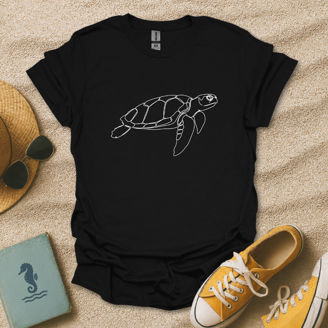Turtle Line Art T-Shirt