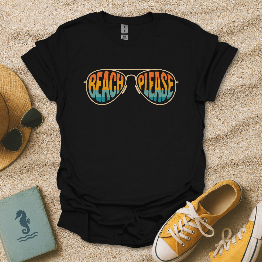 Beach Please Retro Glasses T-Shirt