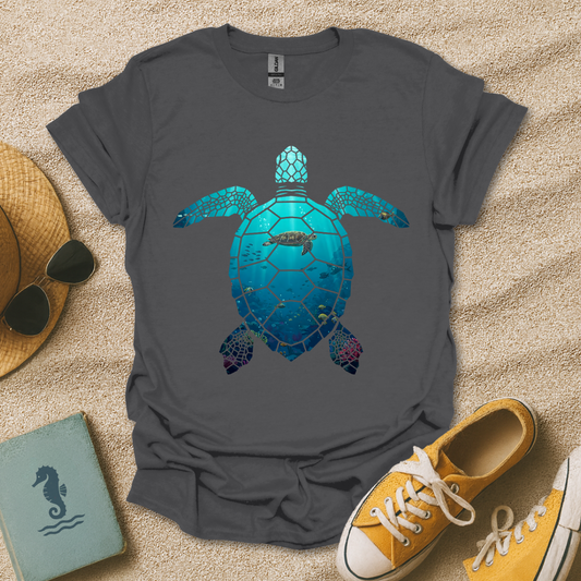 Underwater Turtle Silhouette T-Shirt