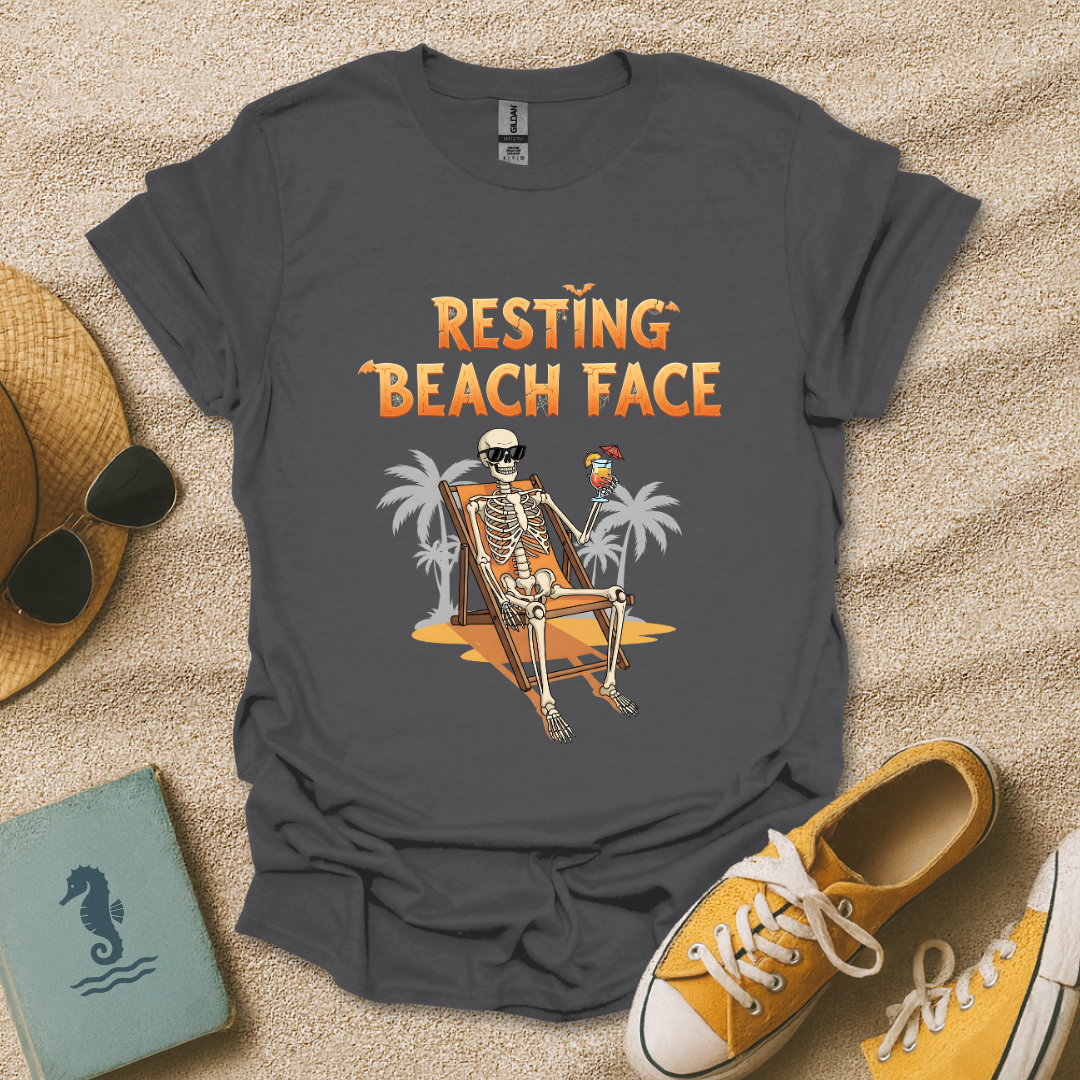 Resting Beach Face Skeleton T-Shirt