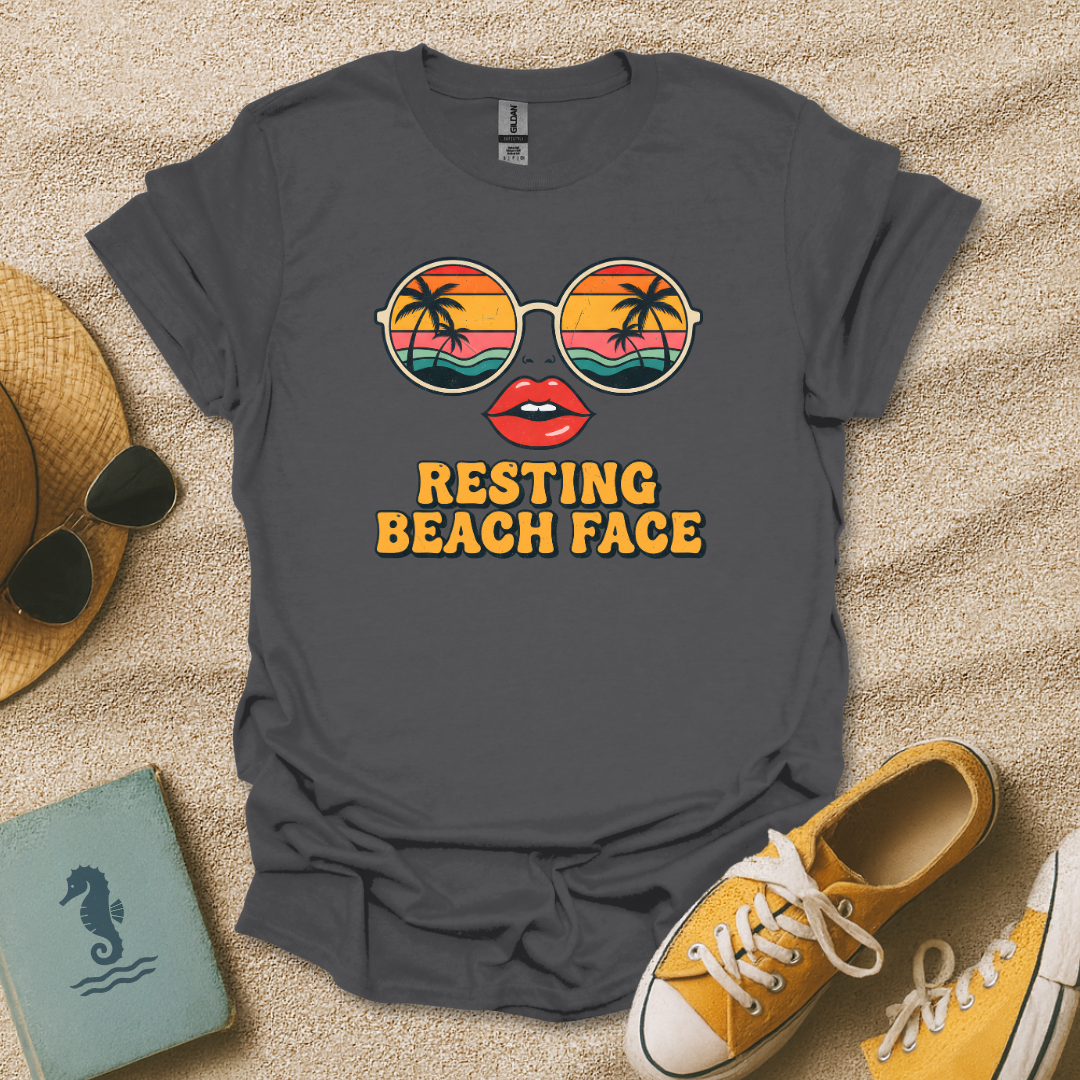 Resting Beach Face Retro T-Shirt