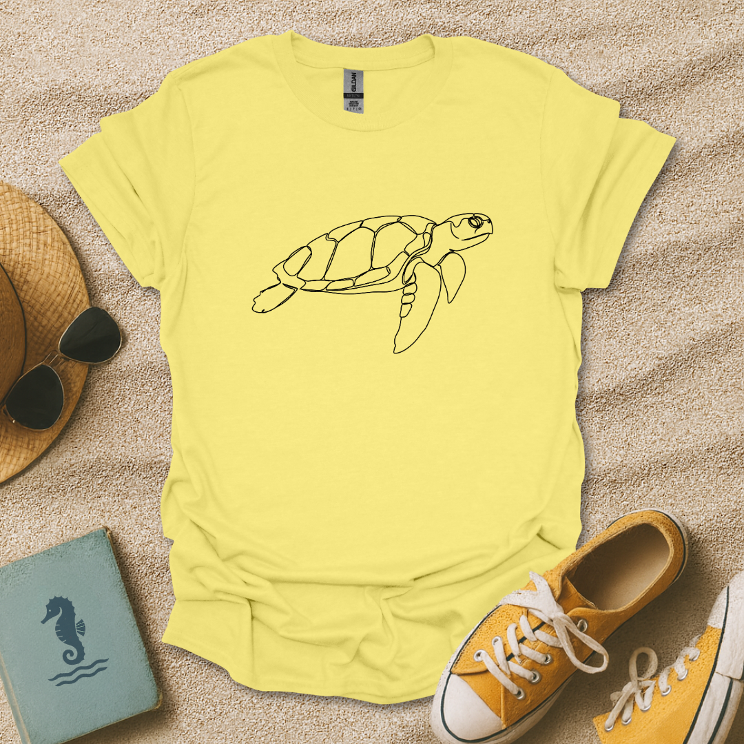 Turtle Line Art T-Shirt