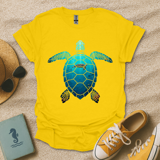 Underwater Turtle Silhouette T-Shirt