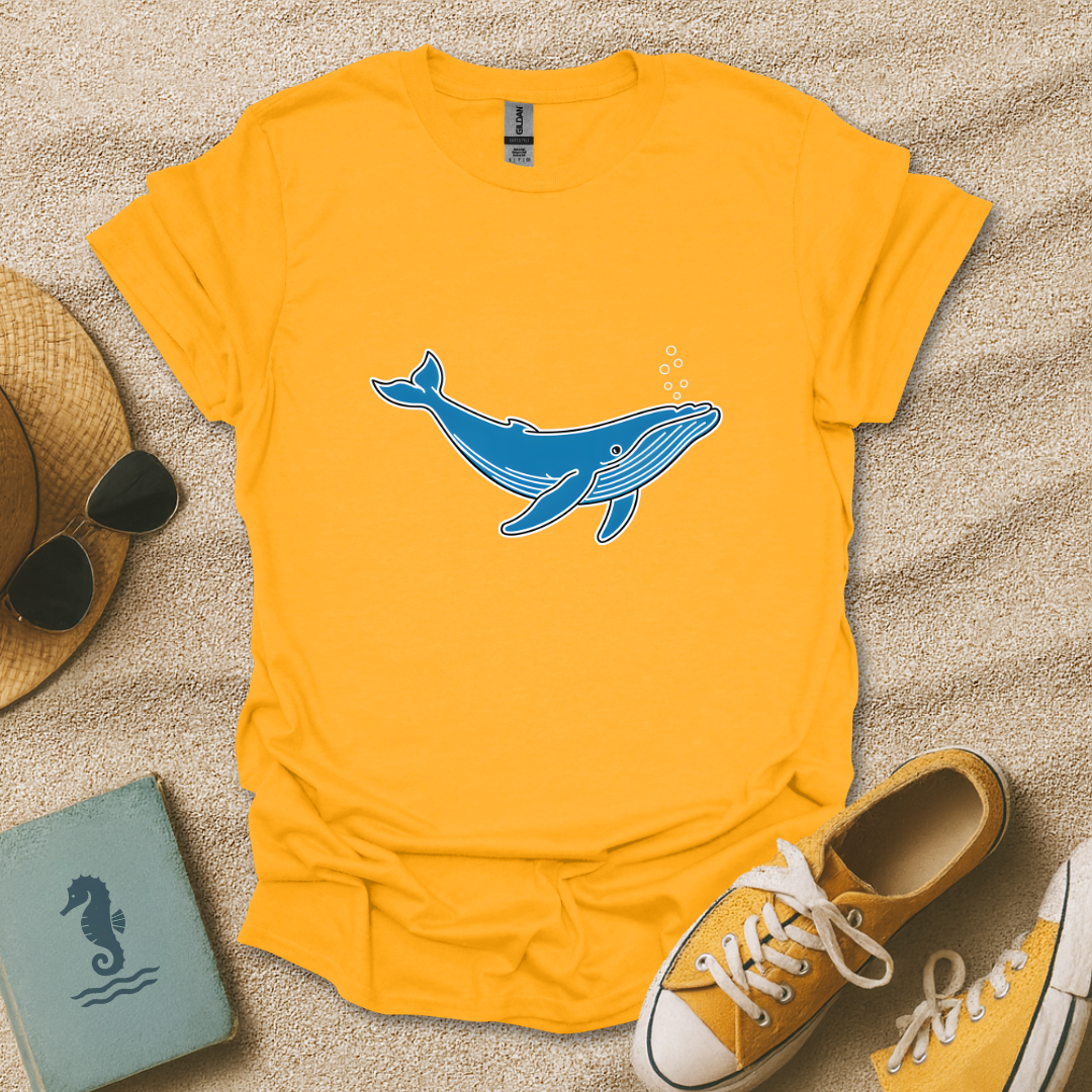 Minimalist Blue Whale T-Shirt