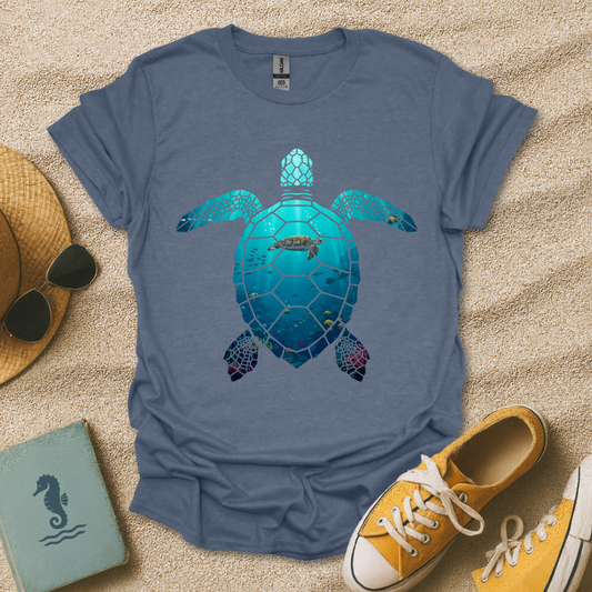 Underwater Turtle Silhouette T-Shirt