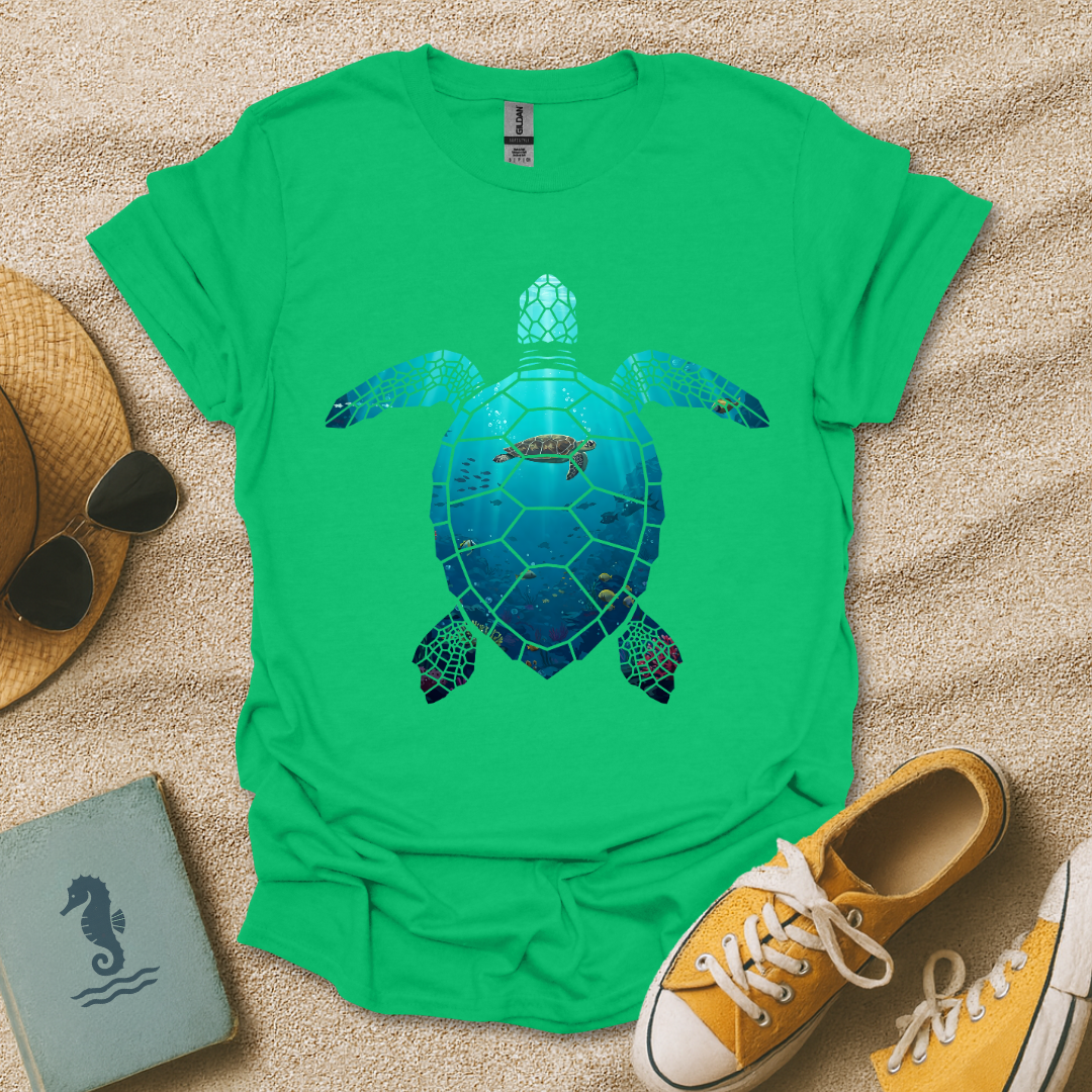 Underwater Turtle Silhouette T-Shirt
