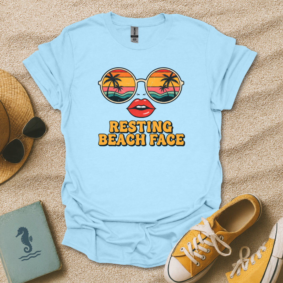 Resting Beach Face Retro T-Shirt