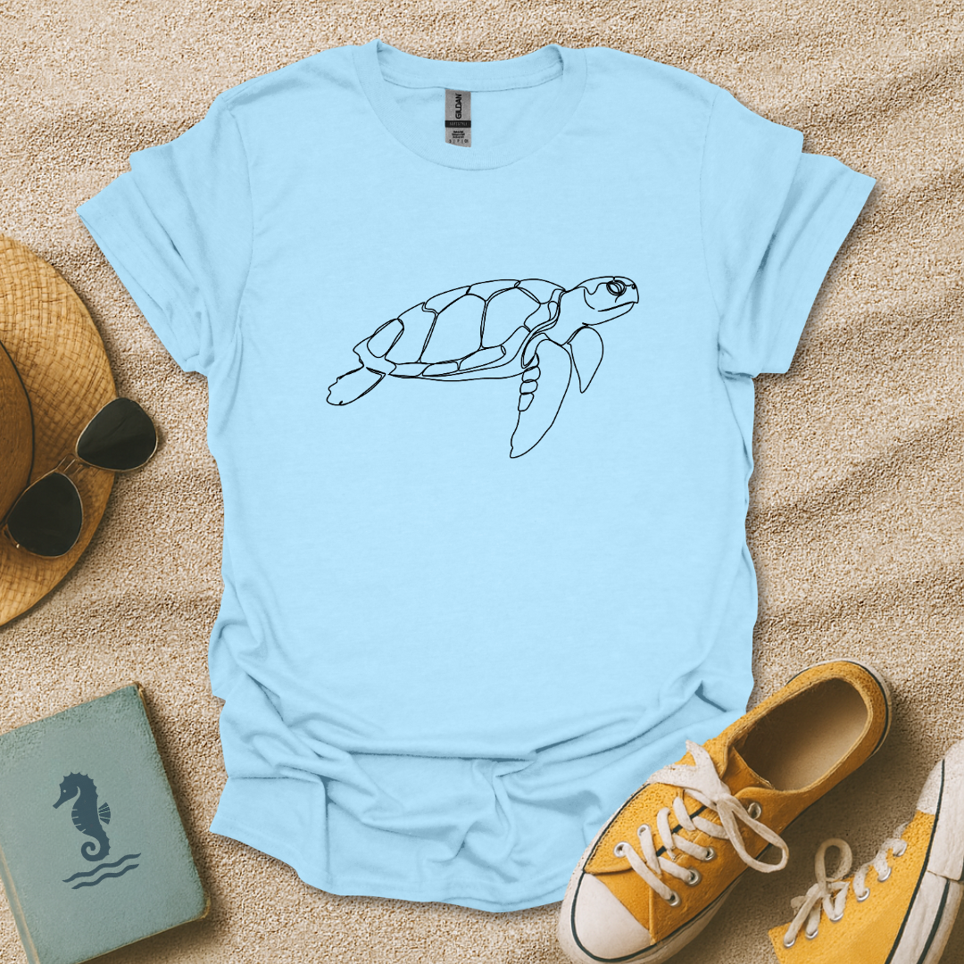 Turtle Line Art T-Shirt