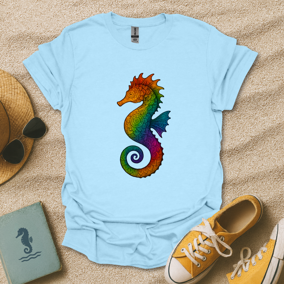 Rainbow Mandala Seahorse T-Shirt