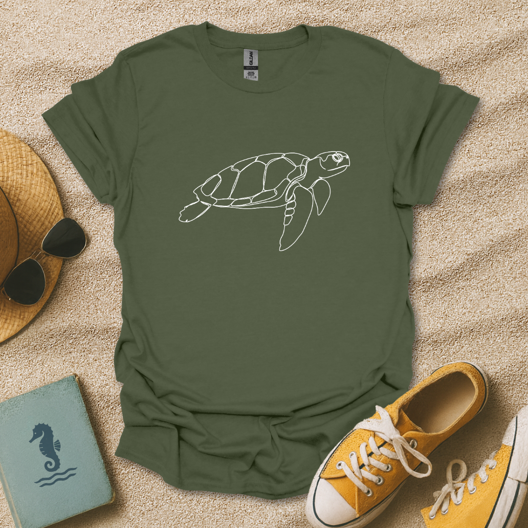 Turtle Line Art T-Shirt