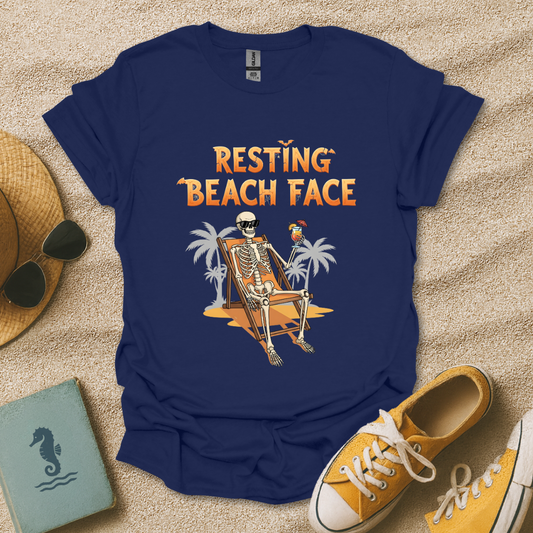 Resting Beach Face Skeleton T-Shirt