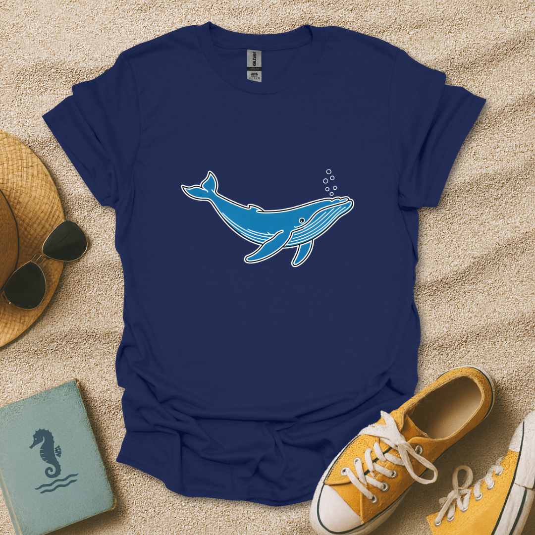 Minimalist Blue Whale T-Shirt
