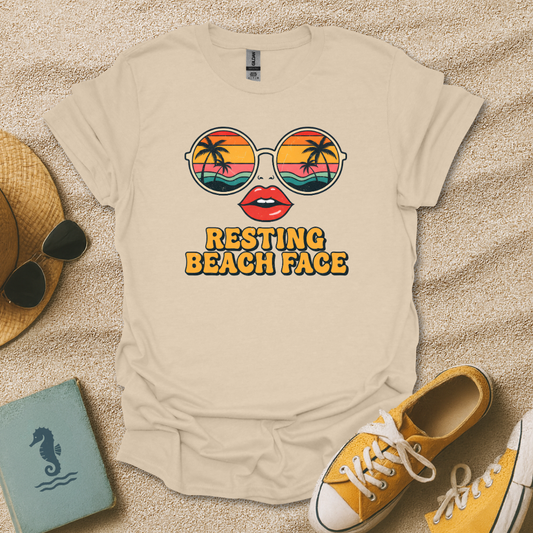 Resting Beach Face Retro T-Shirt