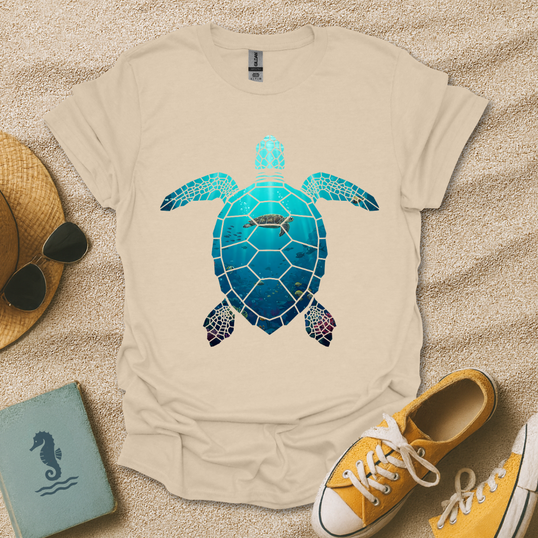 Underwater Turtle Silhouette T-Shirt