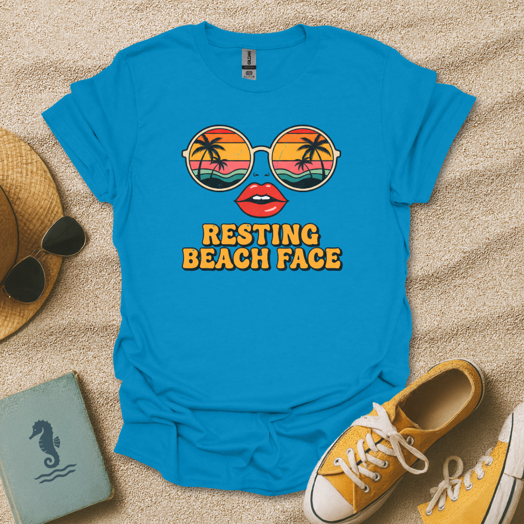 Resting Beach Face Retro T-Shirt